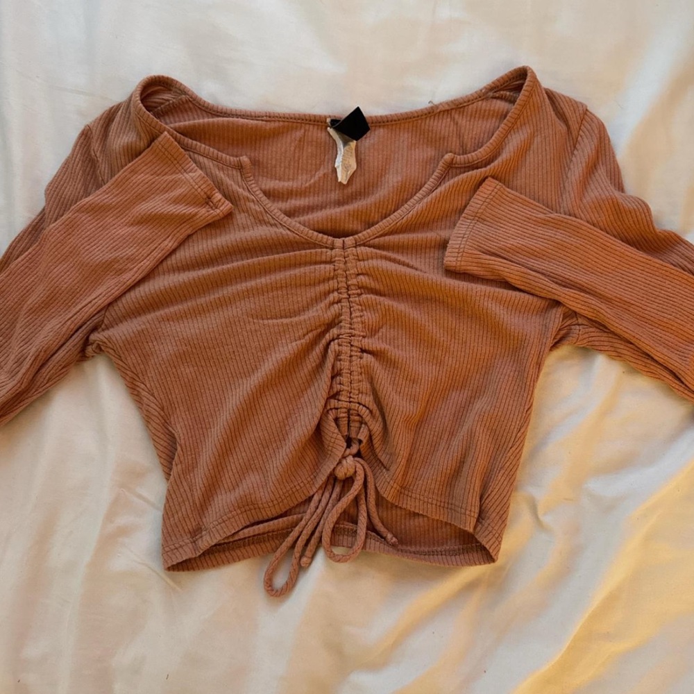 Windsor Ruched Brown Crop Top
